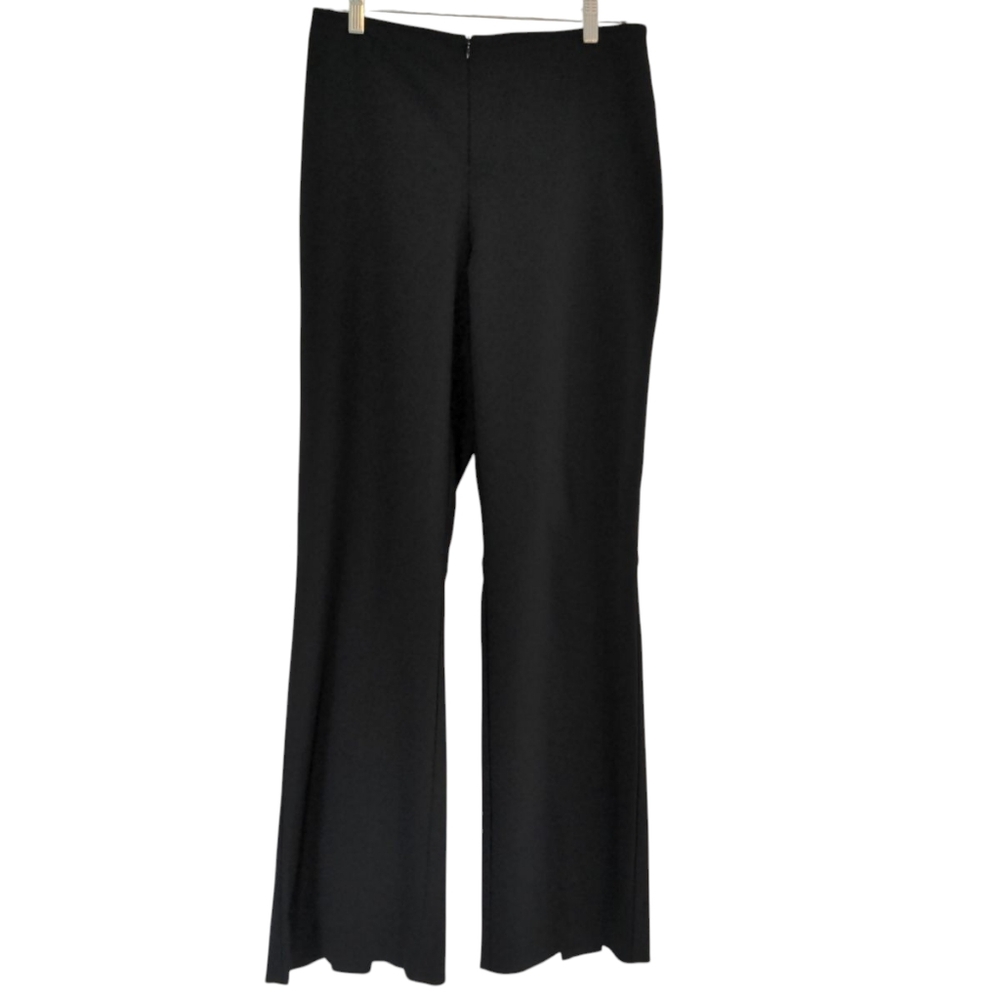 Joseph Ribkoff Pants Women's SZ 8 Black Straigh Front Zip Satin And Zip Accents